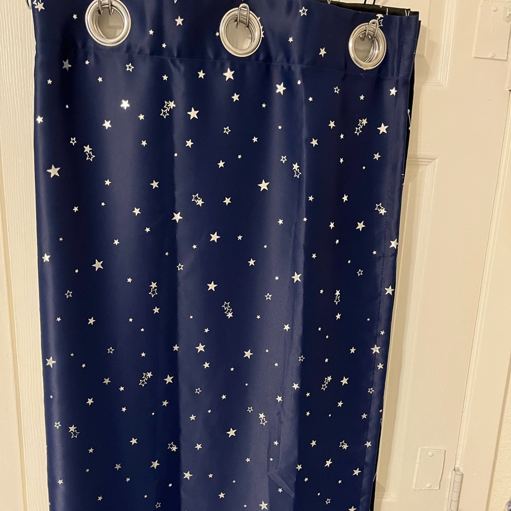 Starry Night Blue Curtains